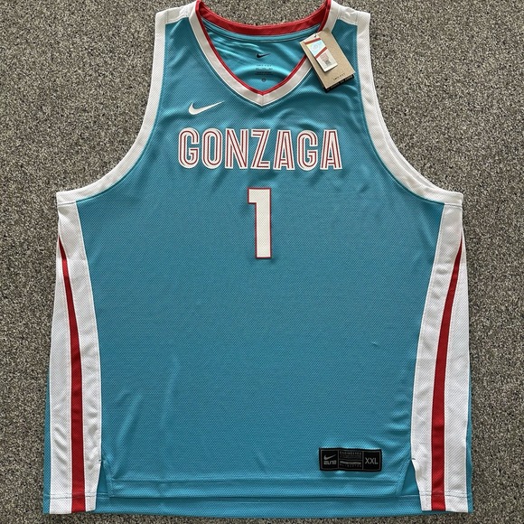 Nike Gonzaga Bulldogs N7 Basketball Jersey Mens Size XXL Elite Turquoise #1 - Picture 1 of 6